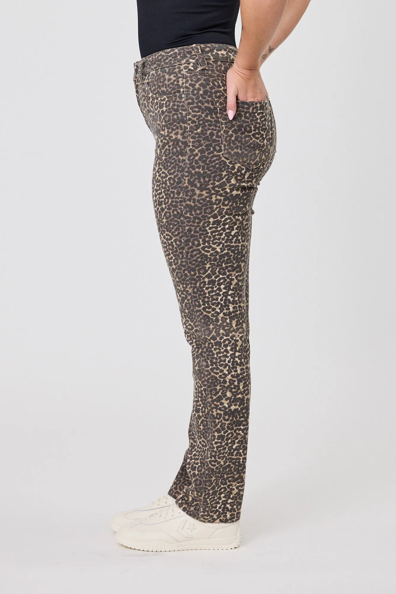 Shine On Label Drew Leopard Print Jean