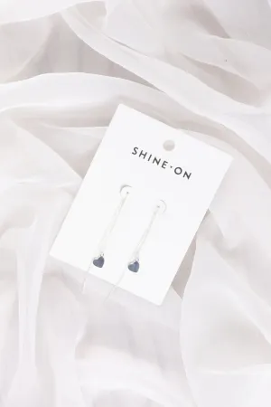 Shine On Label Heart Thread Earring Silver