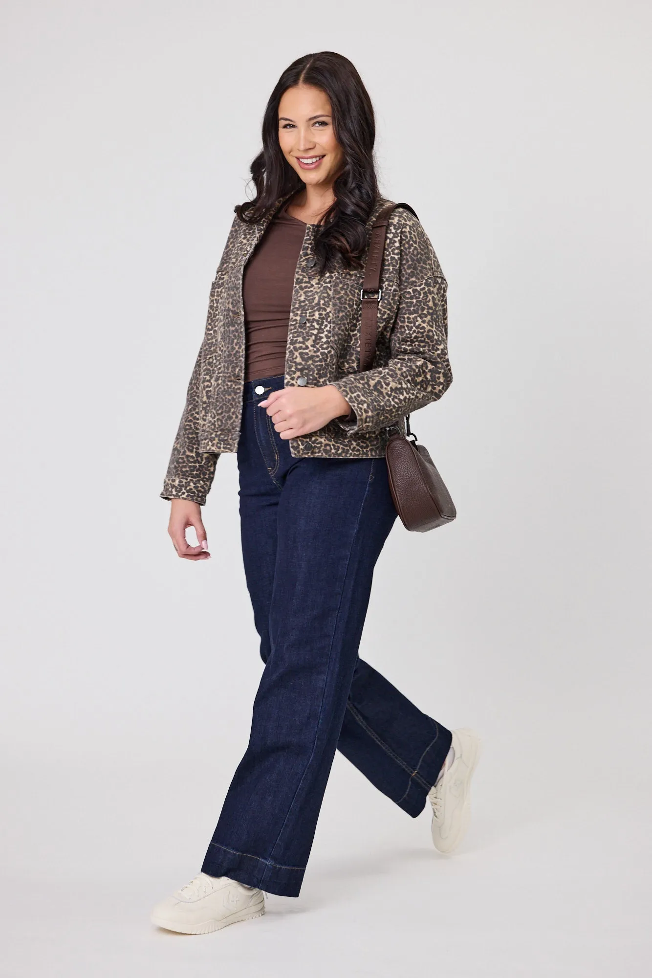 Shine On Label Leon Leopard Print Denim Jacket