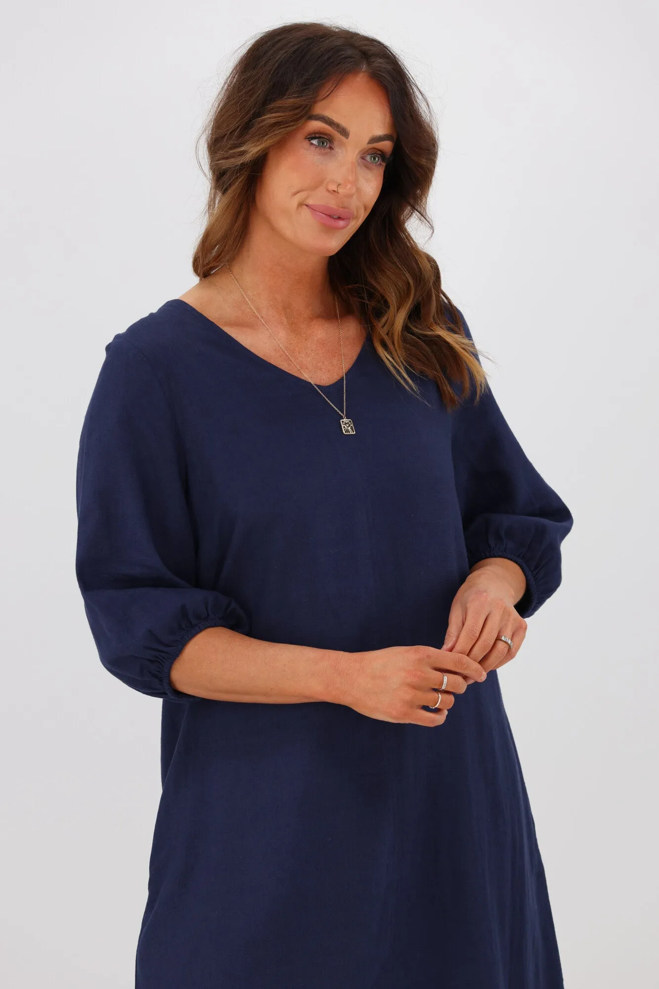 Shine On Label Vanessa Puff Sleeve Mini Dress Midnight