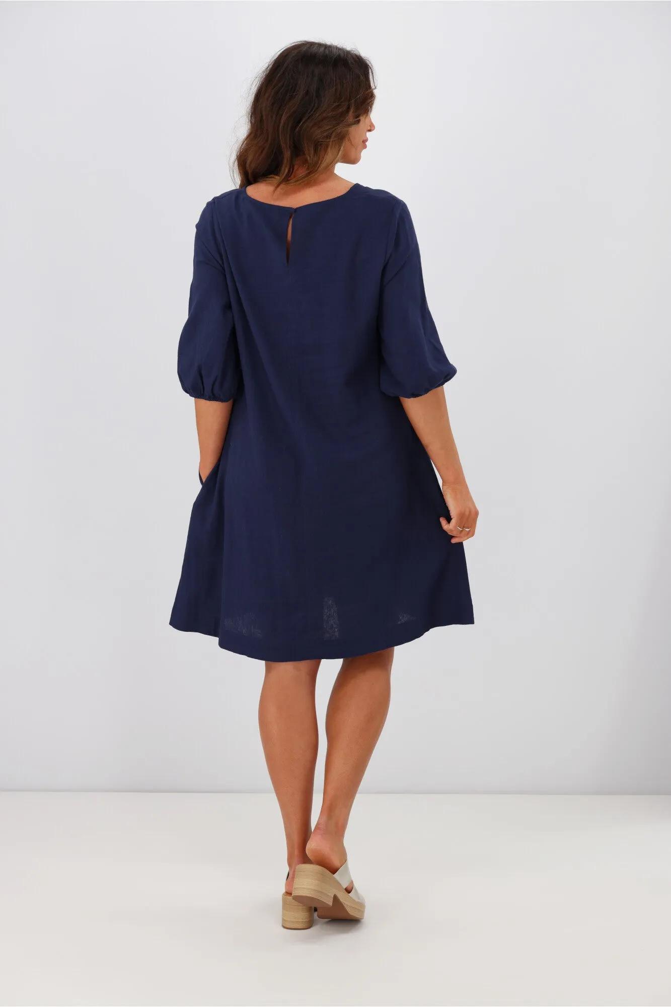 Shine On Label Vanessa Puff Sleeve Mini Dress Midnight