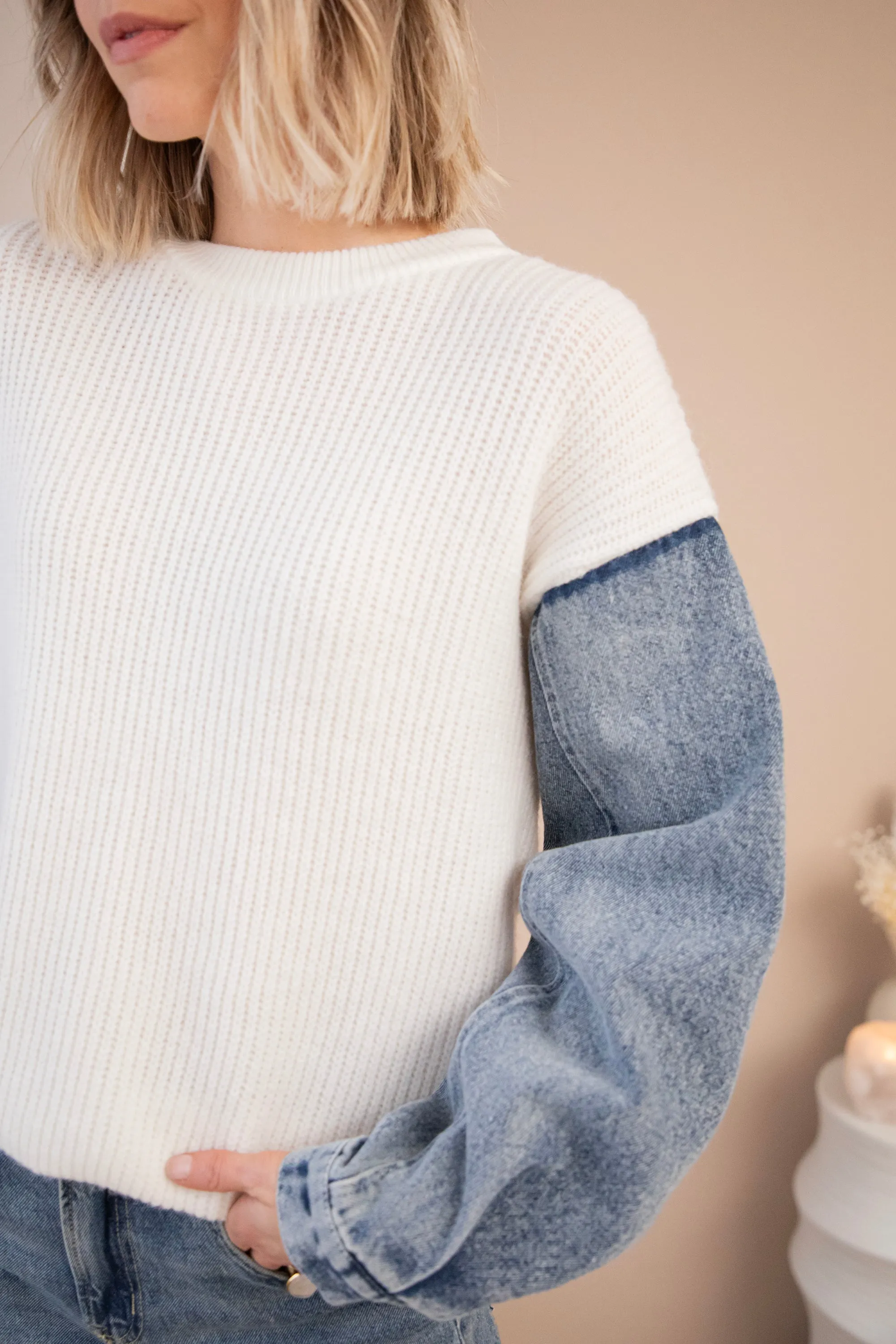 Soft Jean Beige/Blue - Trui
