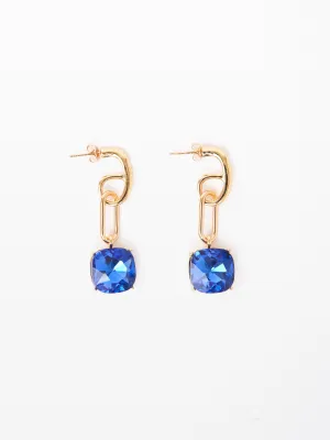 Square Stone Link Earrings