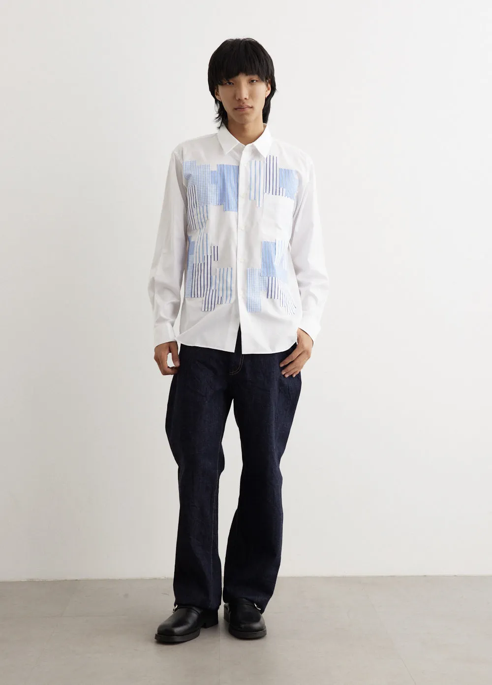 Stripe and Gingham Patch Shirt
