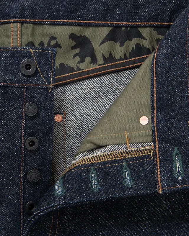 Studio D'Artisan GZ-012 'Godzilla Great Monster War' 18oz Selvedge Regular Straight Mens Jeans - Onewash