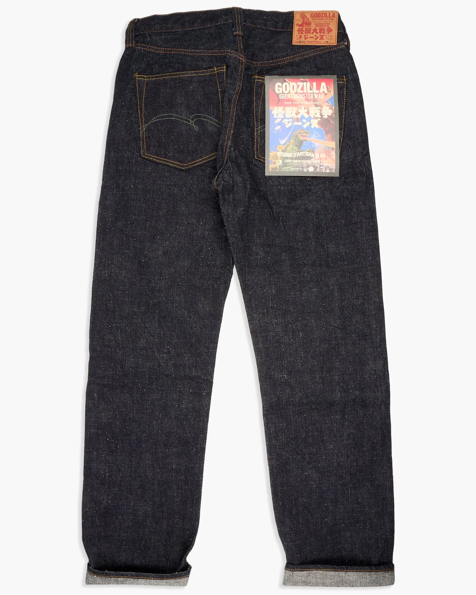 Studio D'Artisan GZ-012 'Godzilla Great Monster War' 18oz Selvedge Regular Straight Mens Jeans - Onewash
