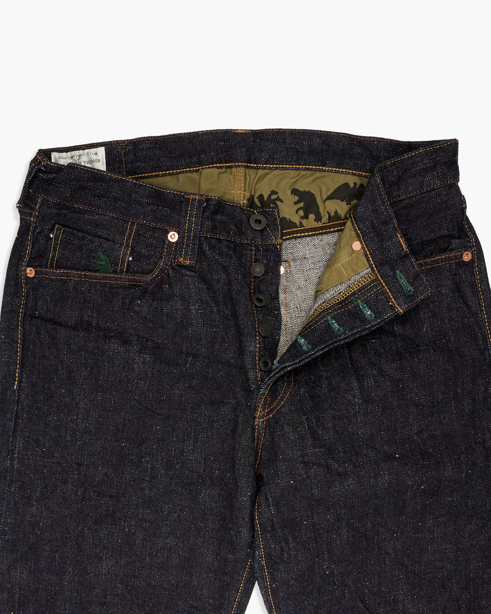 Studio D'Artisan GZ-012 'Godzilla Great Monster War' 18oz Selvedge Regular Straight Mens Jeans - Onewash