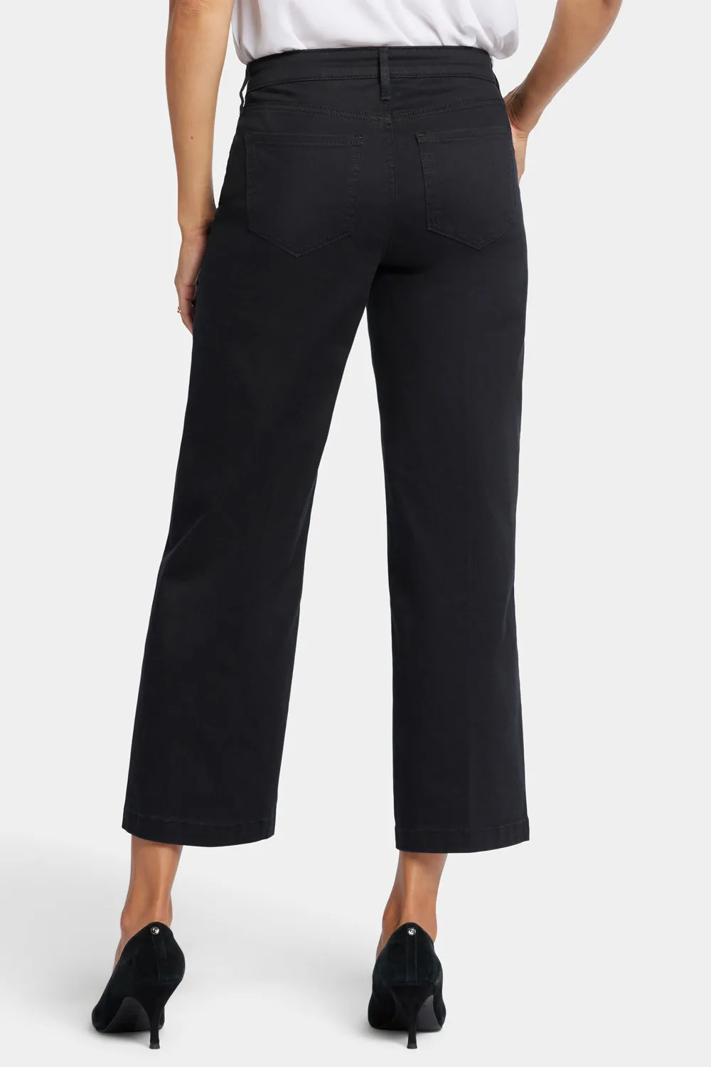 Teresa Wide Leg Ankle Jeans - Black