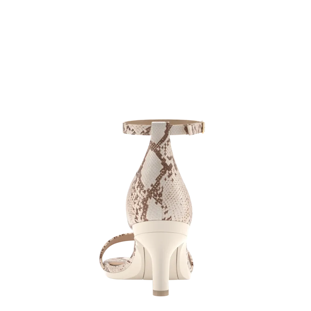 The Pashionista - Ivory Snakeskin 3 Stiletto - FINAL SALE