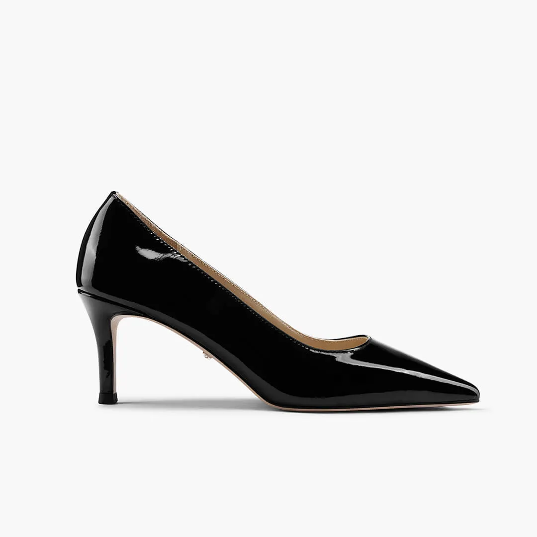 *TIA BLACK PATENT - kitten heels