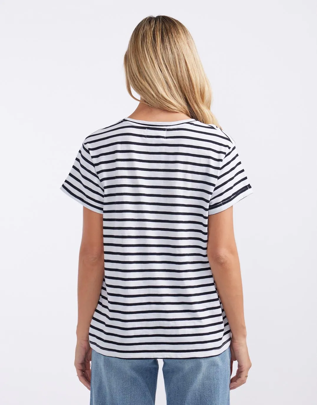 Turn Back T-Shirt - White/Black Stripe