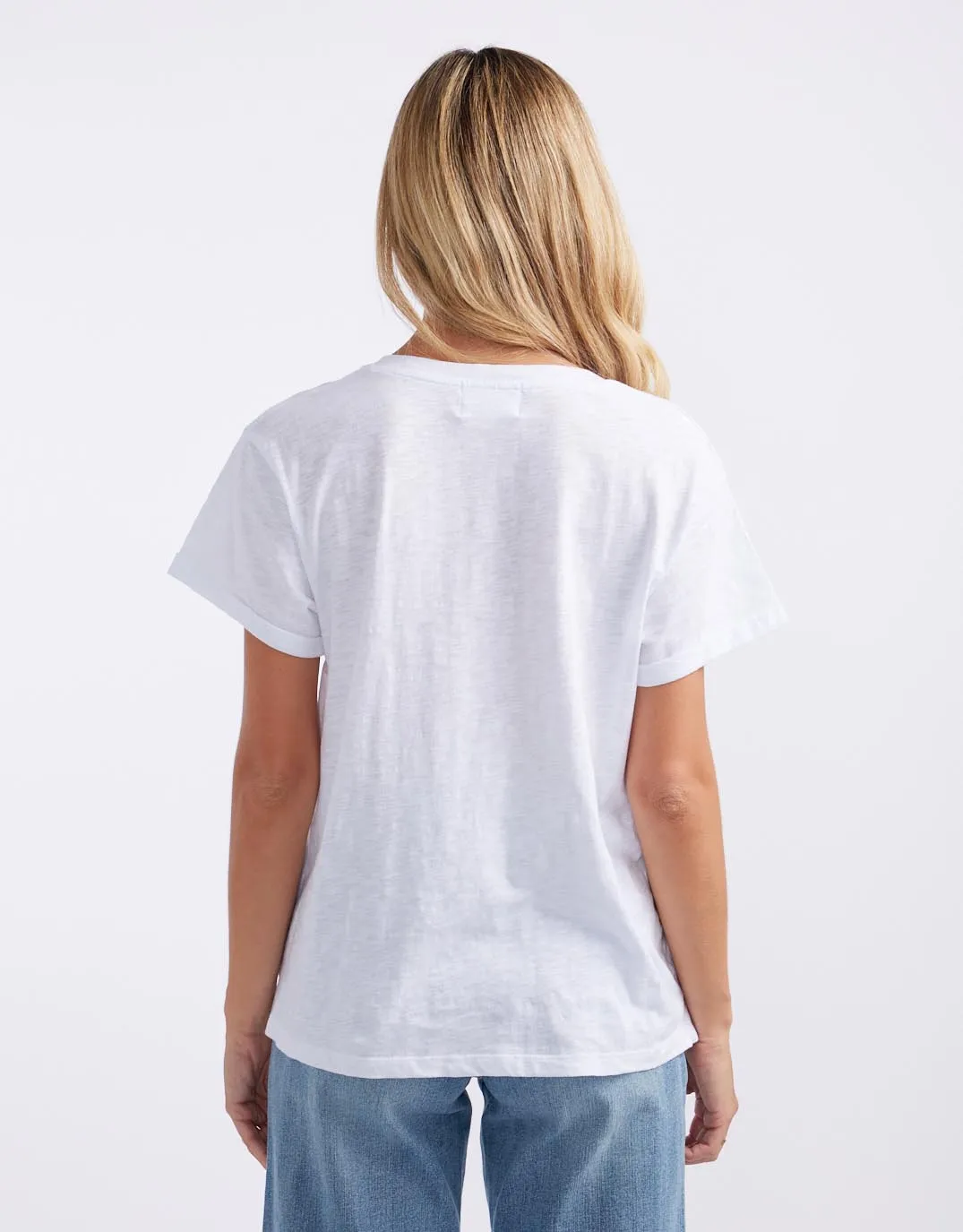 Turn Back V Neck T-Shirt - White