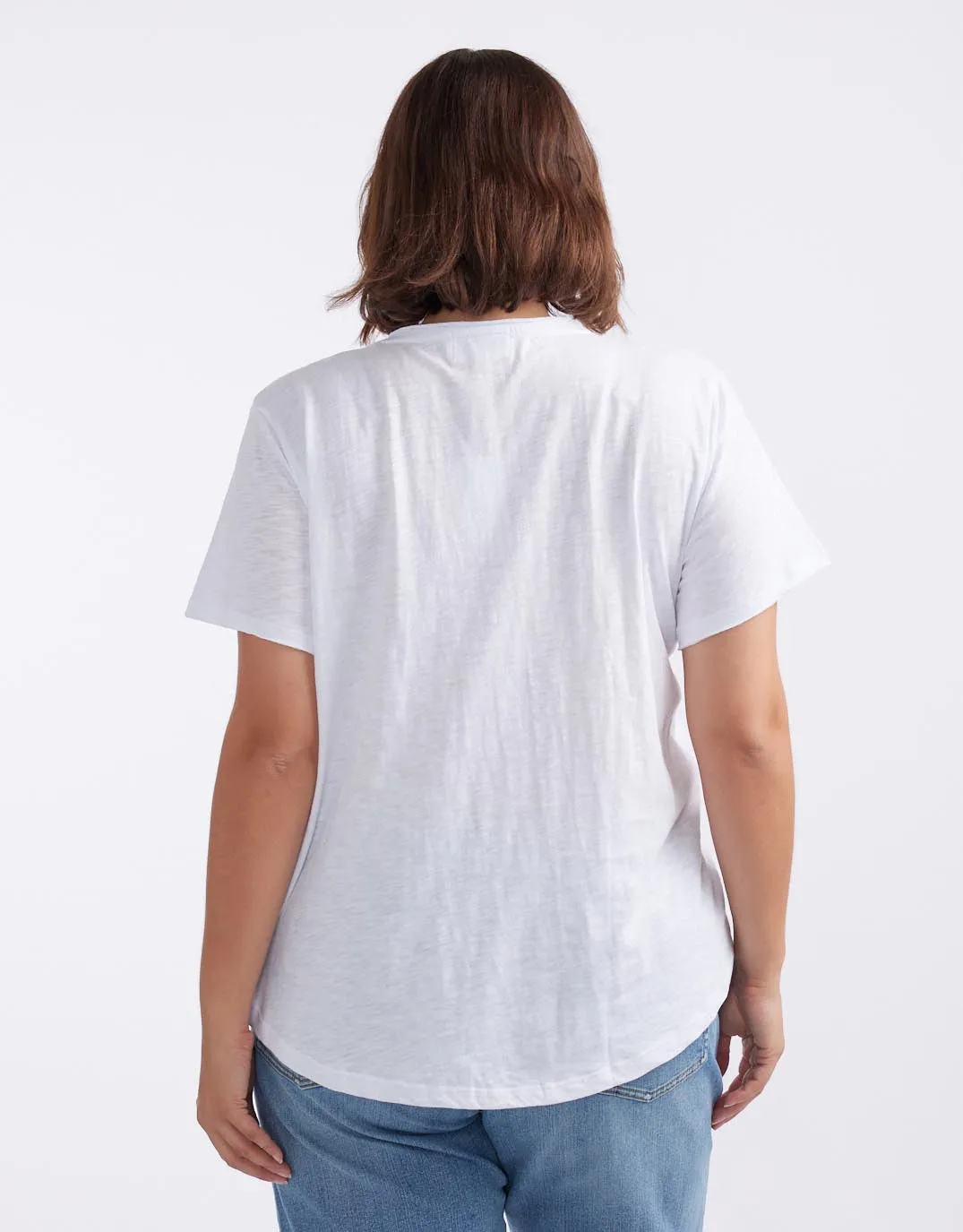 Turn Back V Neck T-Shirt - White