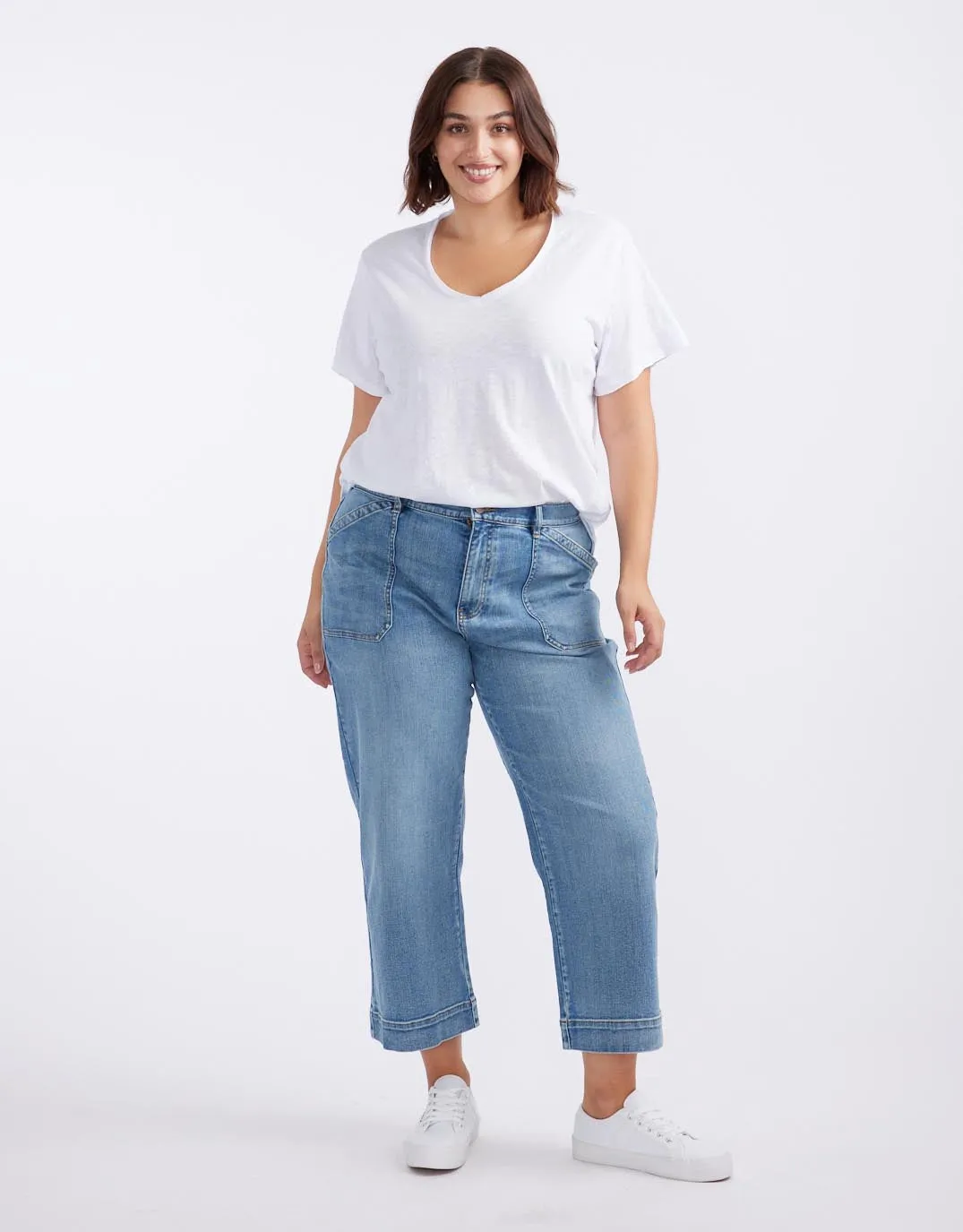 Turn Back V Neck T-Shirt - White