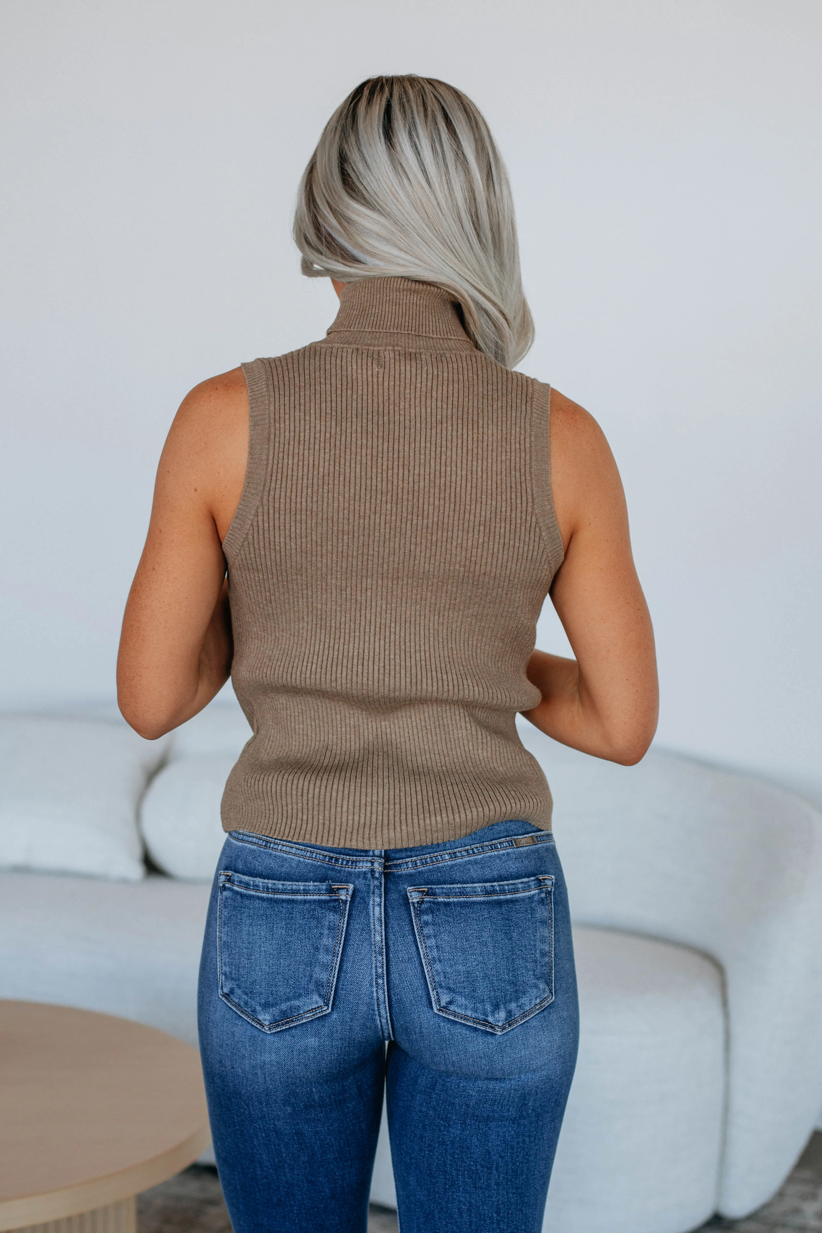 Vega Ribbed Tank - Camel