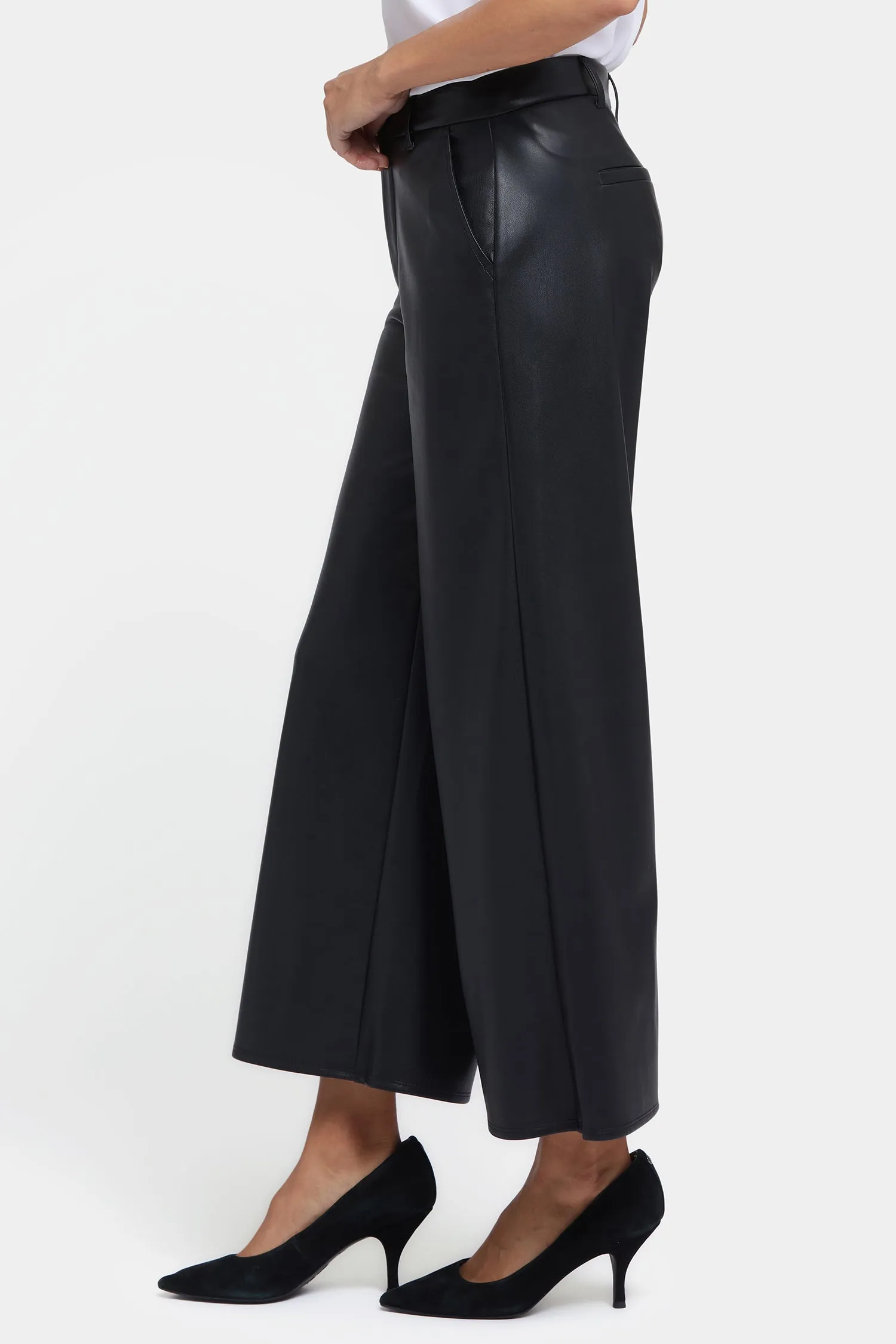 Vegan Stretch Leather Morgan Trouser Pants - Black