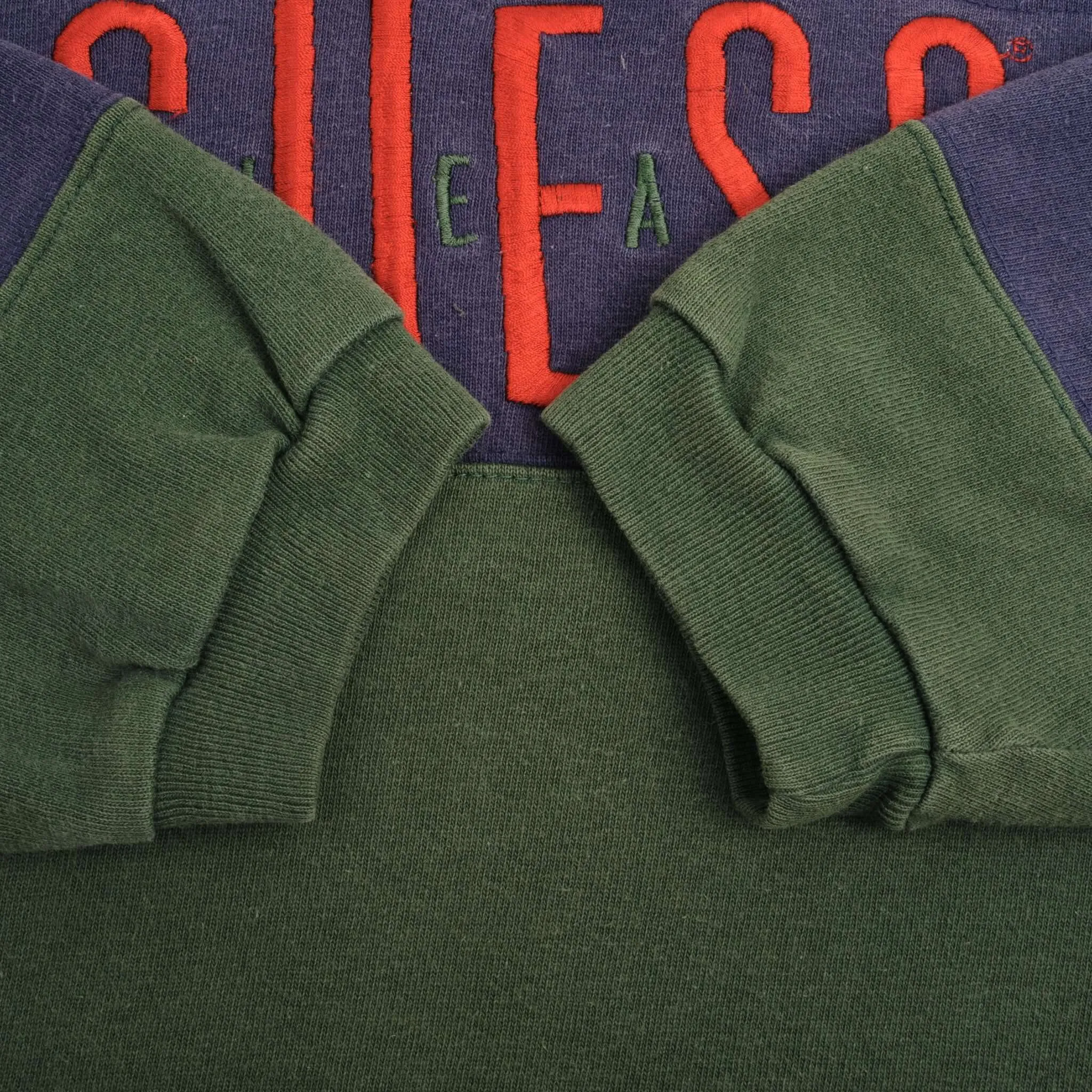 VINTAGE GUESS JEANS GREEN & BLUE RUGBY POLO SHIRT 1990S SIZE LARGE