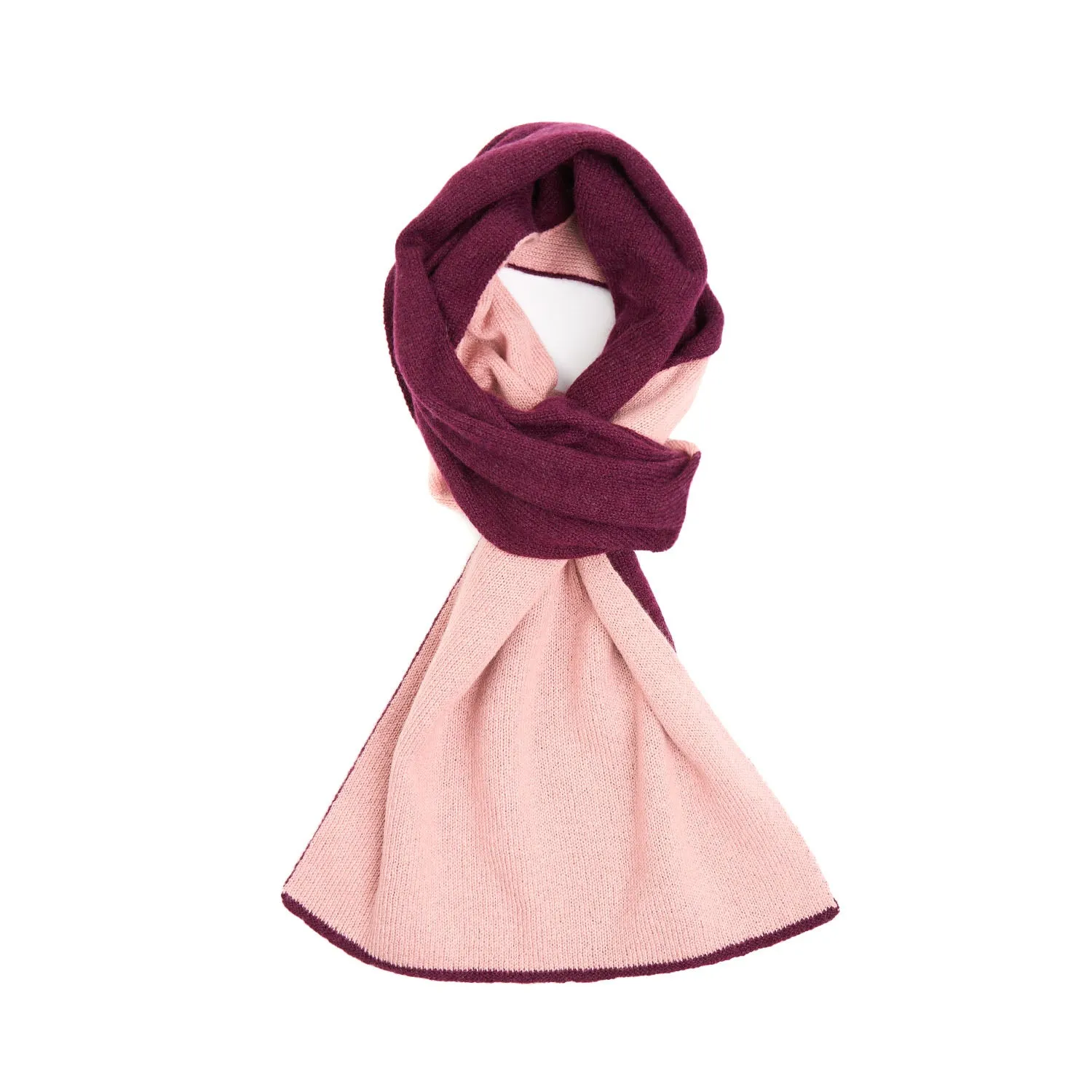 VIOLET AND PINK TWO-TONE SOLID CASHMERE NECK WARMER