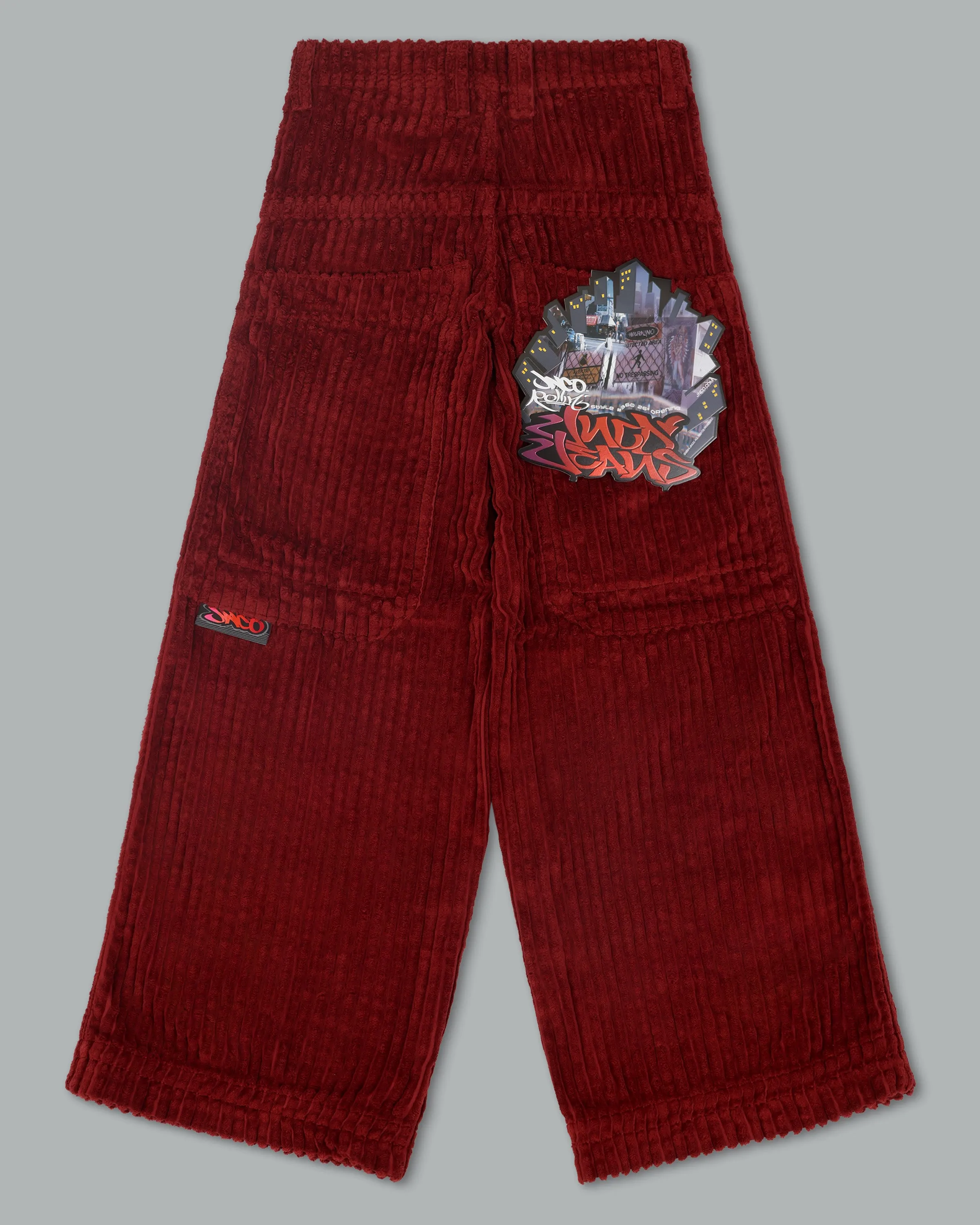 W Rollin. 26. 2 Wale Corduroy. Burgundy.
