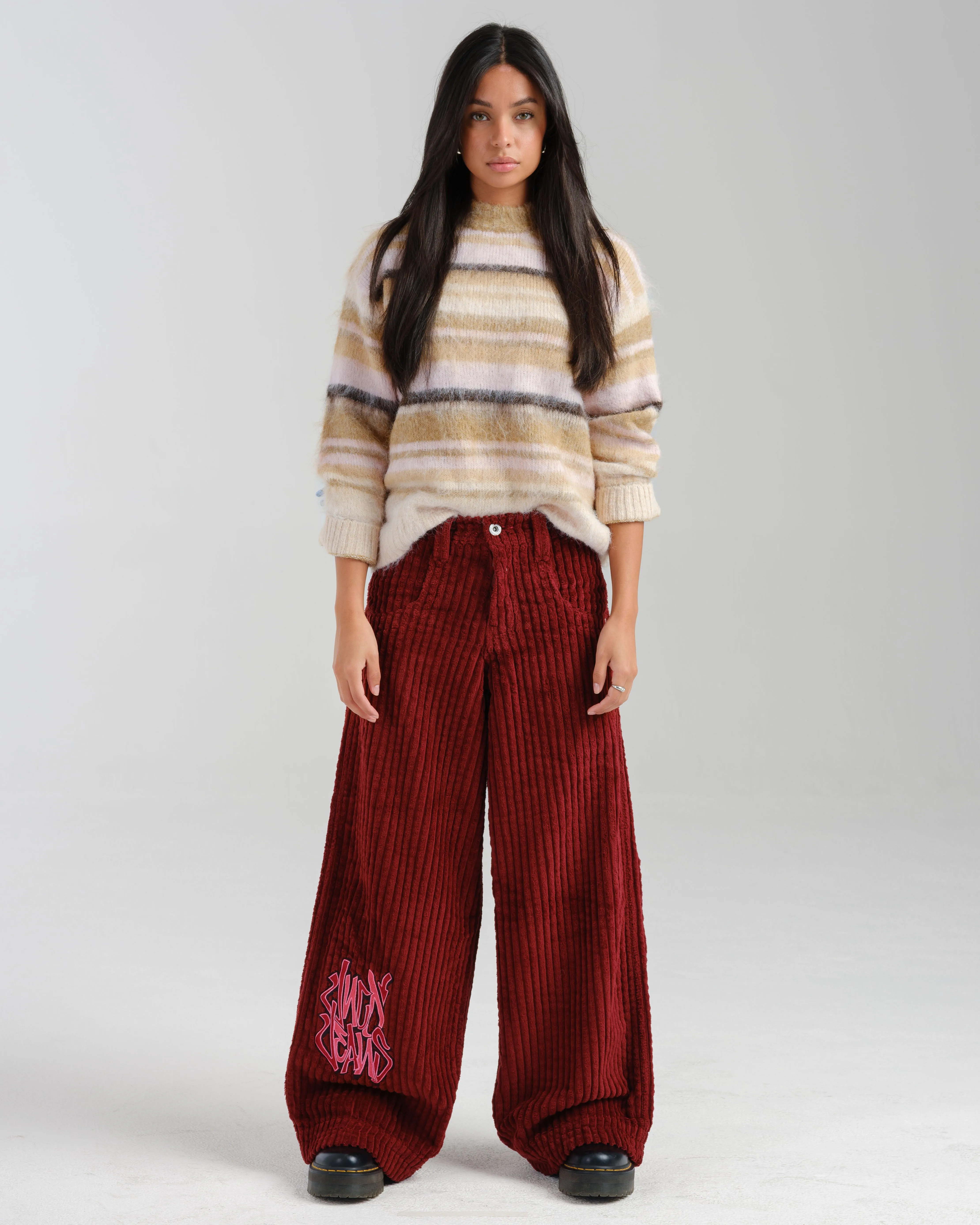 W Rollin. 26. 2 Wale Corduroy. Burgundy.