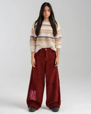 W Rollin. 26. 2 Wale Corduroy. Burgundy.