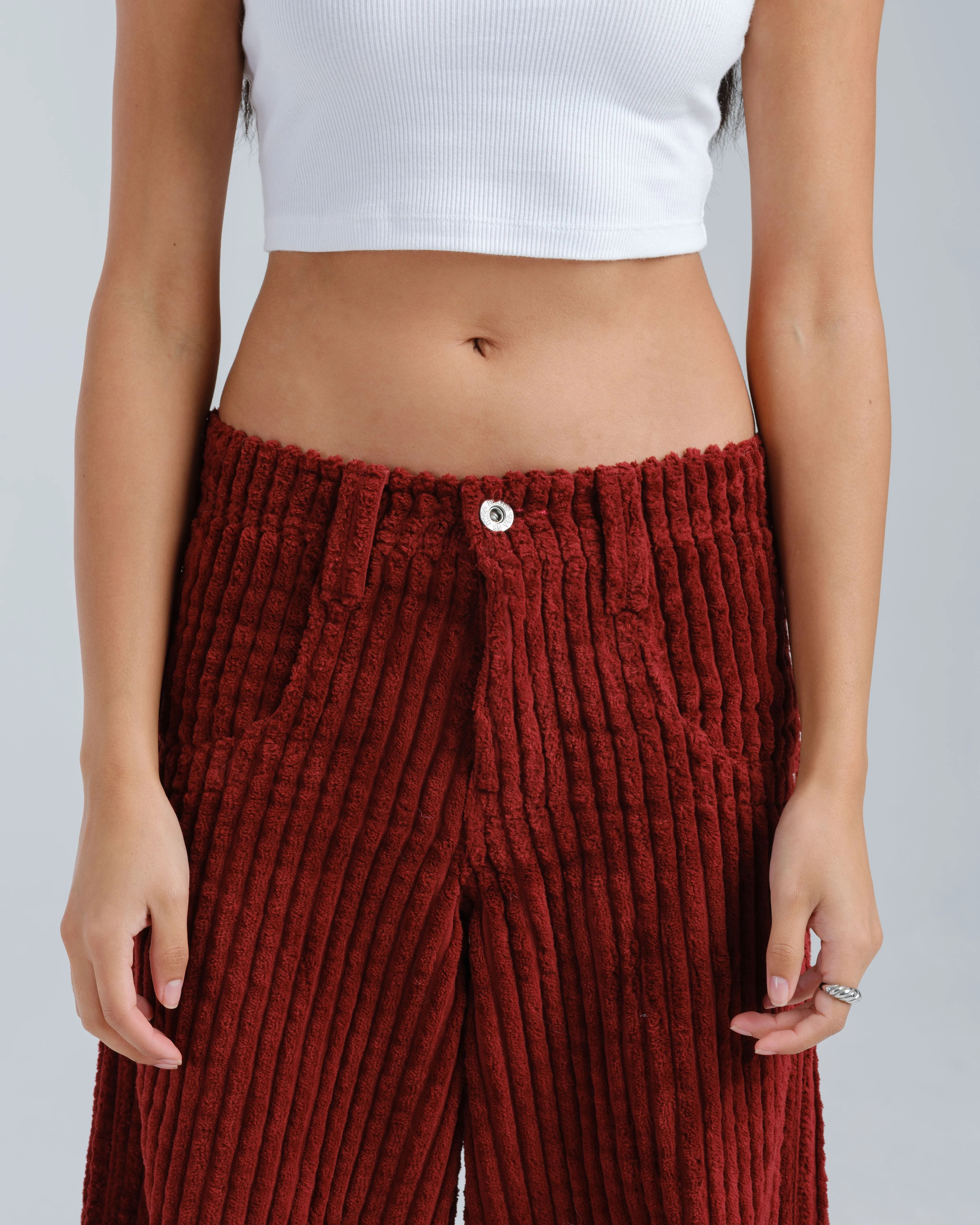 W Rollin. 26. 2 Wale Corduroy. Burgundy.