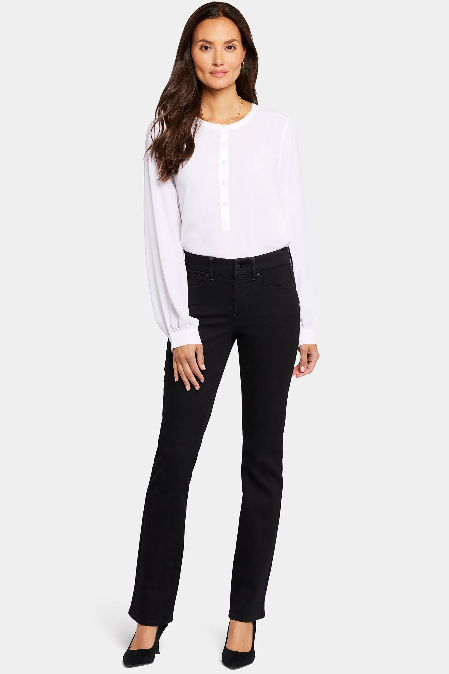 Waist-Match™ Marilyn Straight Jeans In Petite - Black