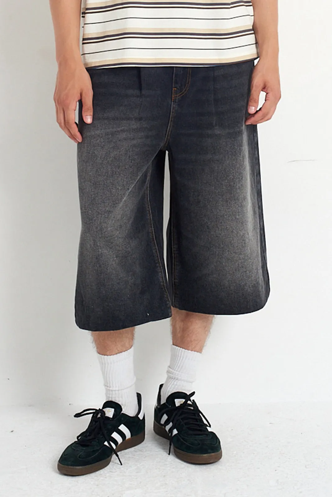 Washed Black Oversized Jorts