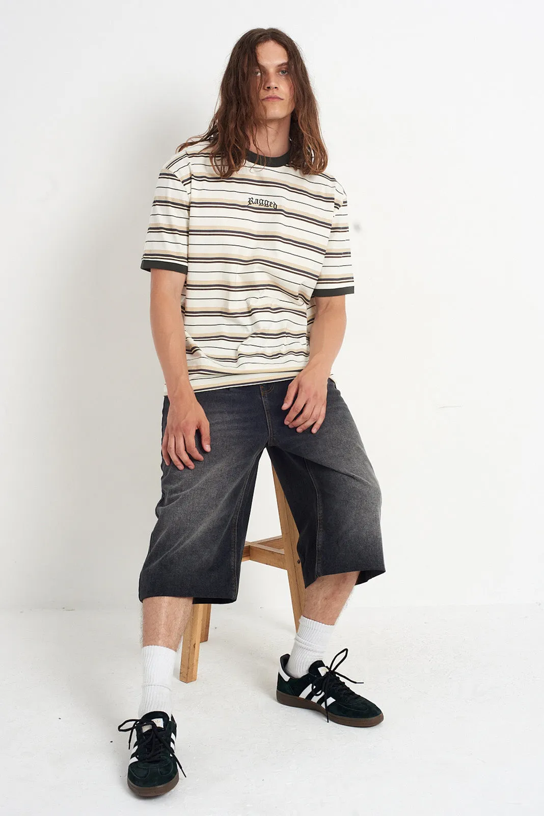 Washed Black Oversized Jorts