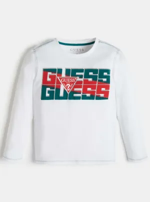 White Graphic Double Logo T-Shirt (7-16)