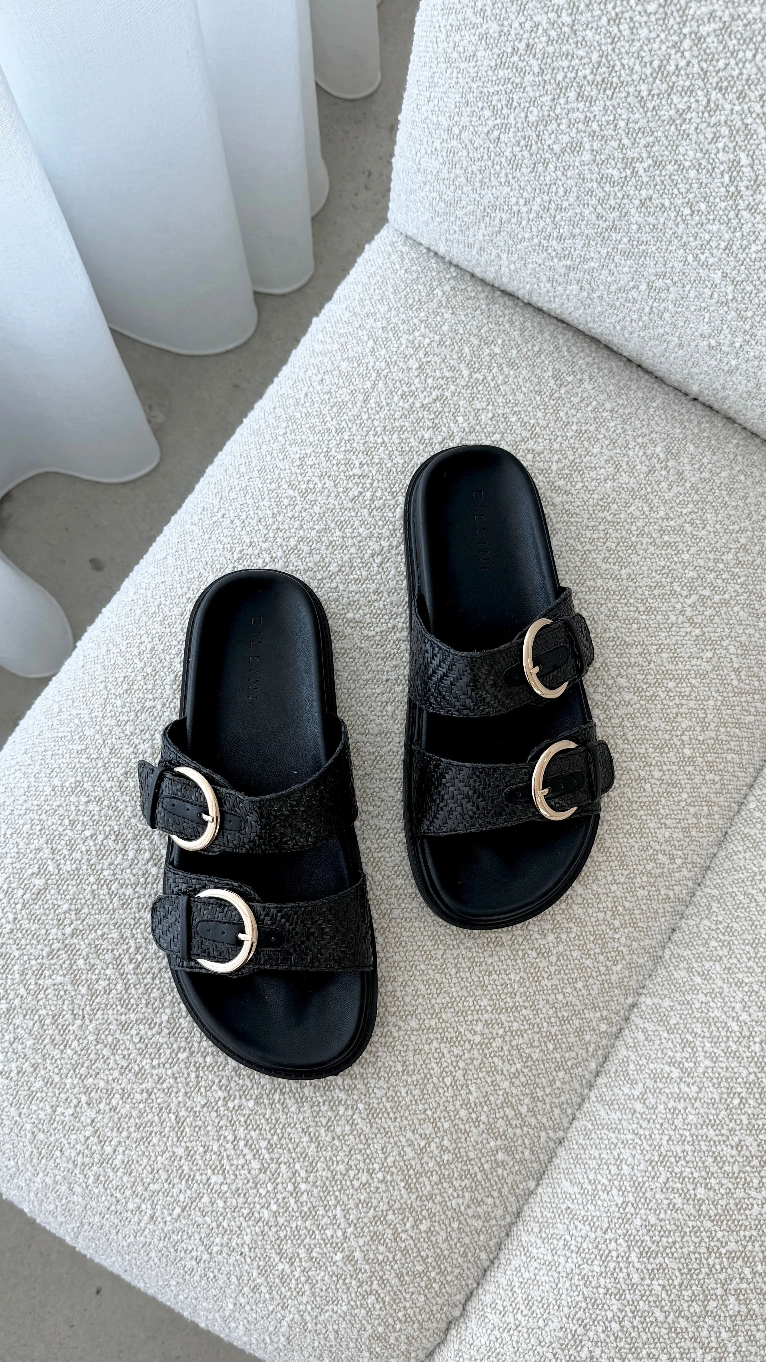 Wilmer Slide - Black Raffia