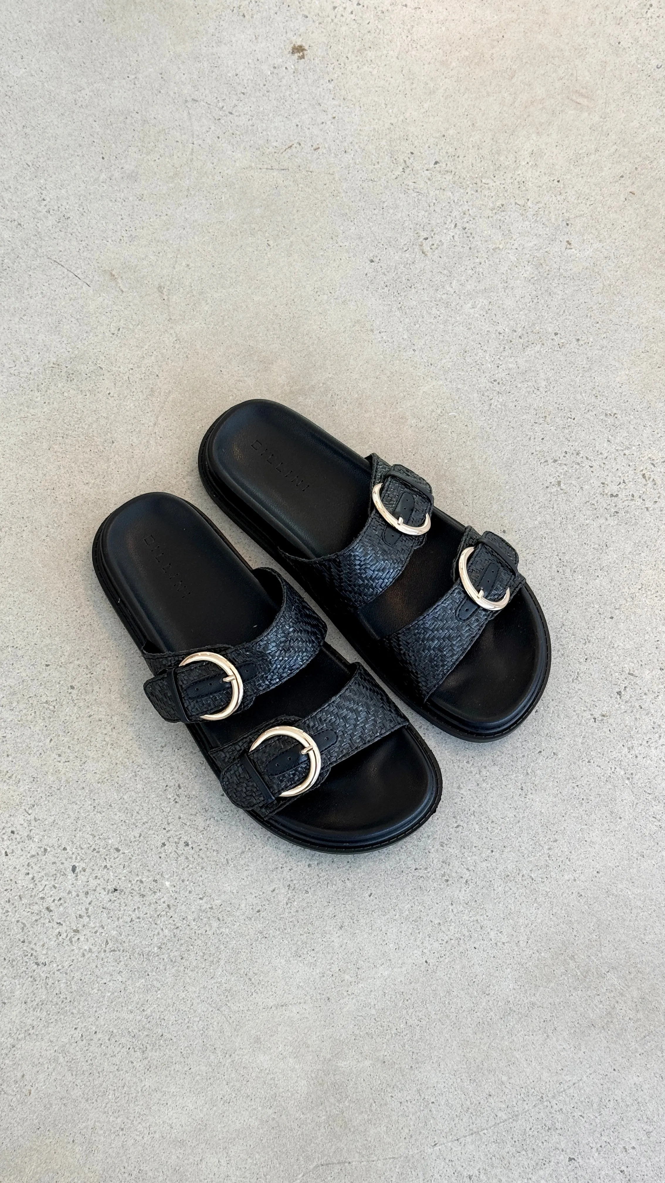Wilmer Slide - Black Raffia