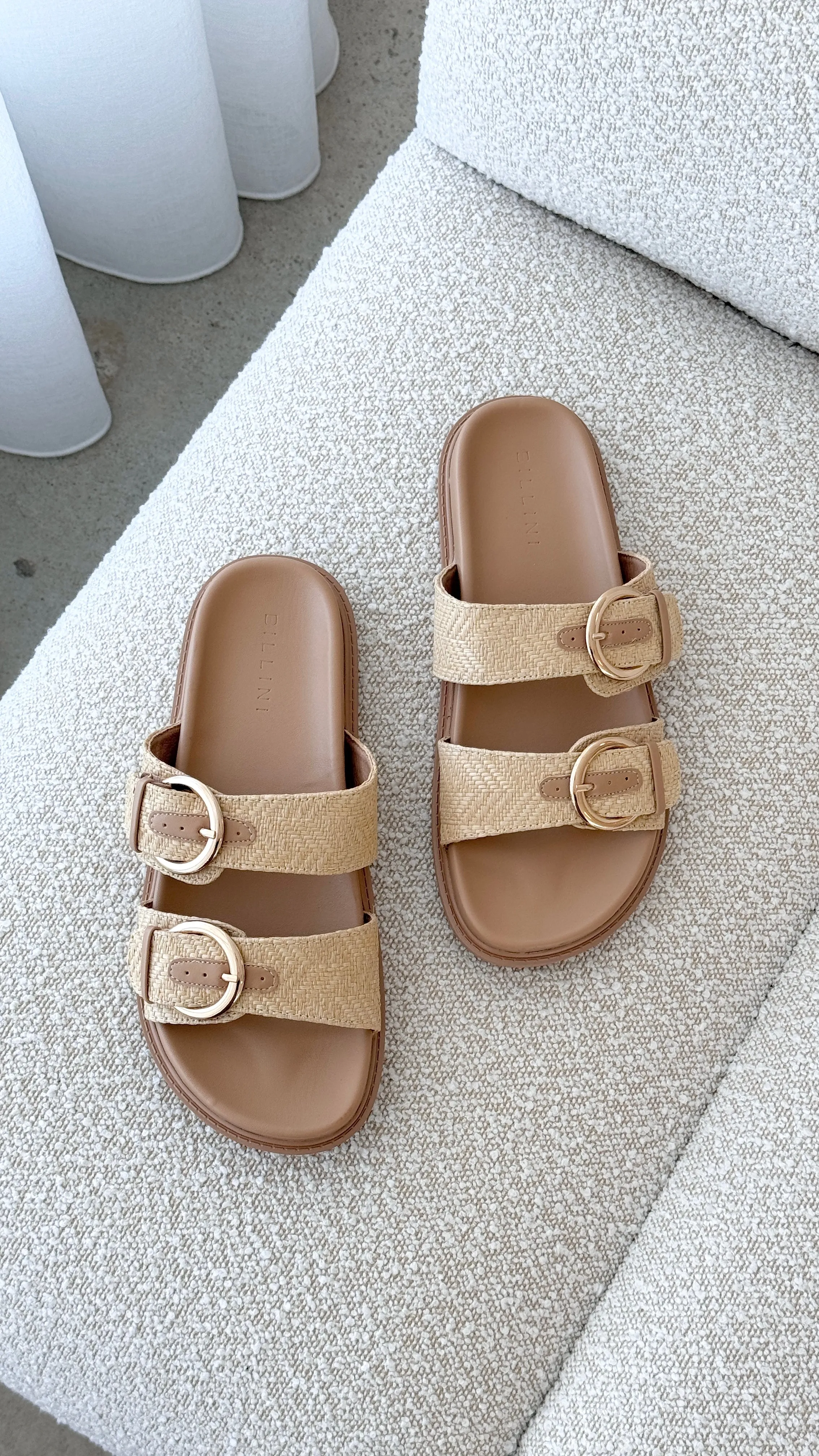 Wilmer Slides - Natural Raffia