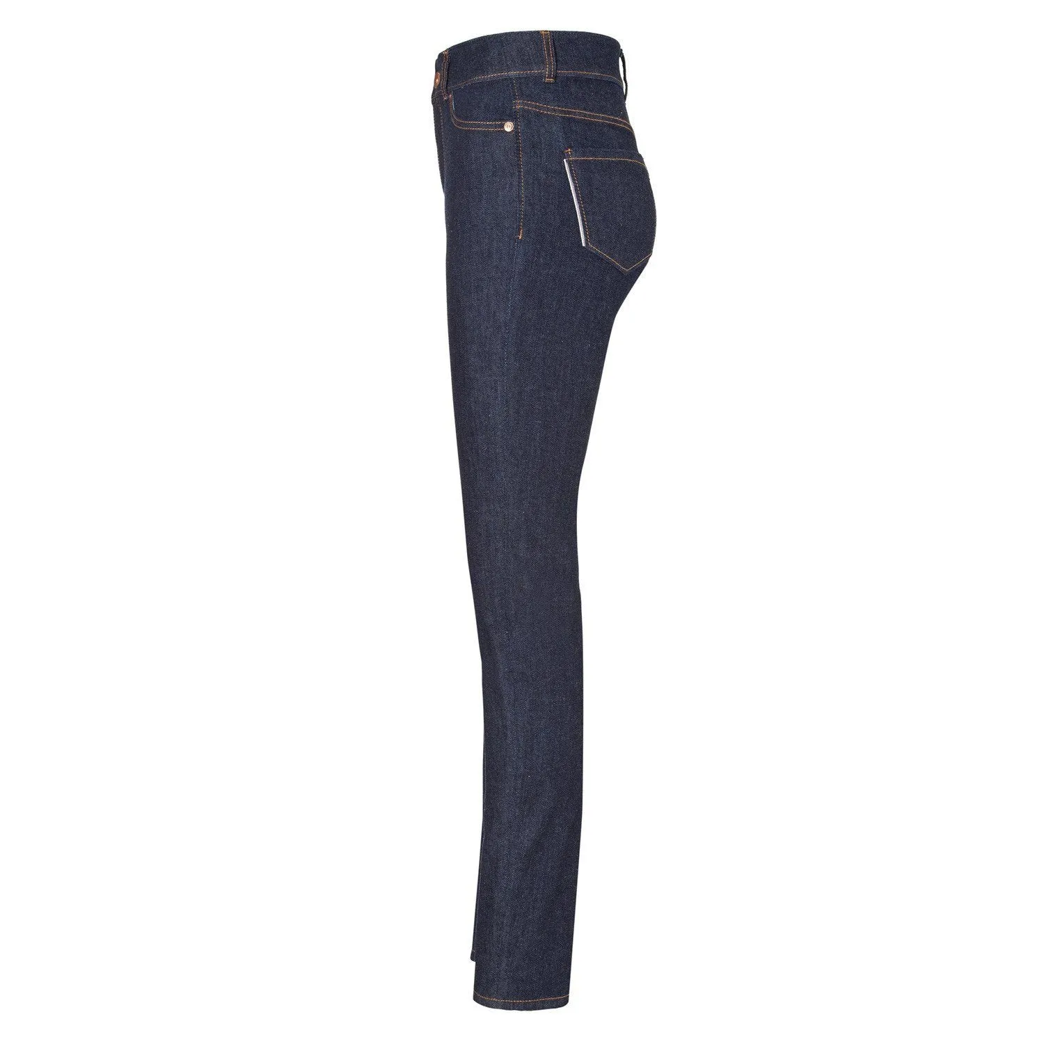 Womens High Rise Slim Jeans - Raw One Wash