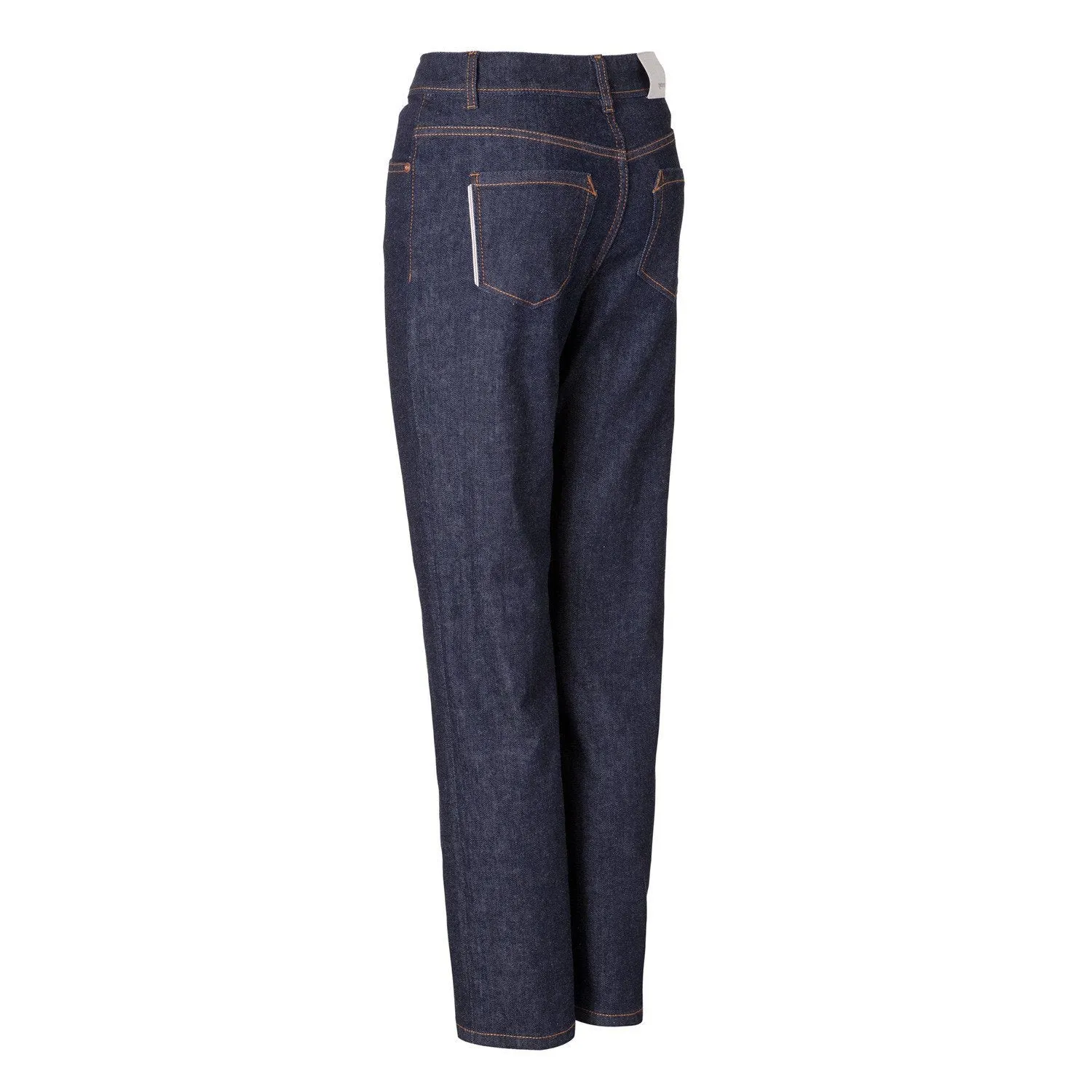 Womens High Waist Straight Jeans - Raw One Wash
