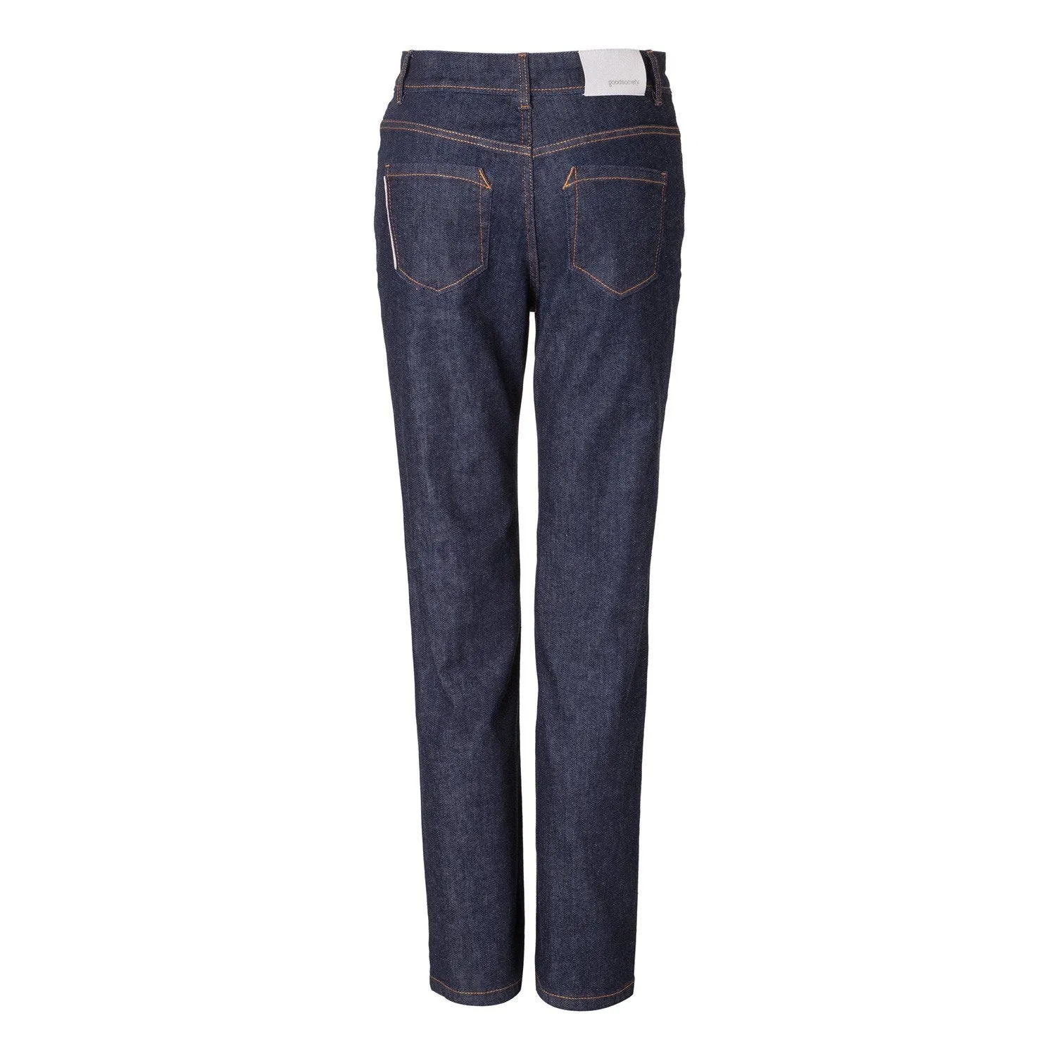 Womens High Waist Straight Jeans - Raw One Wash