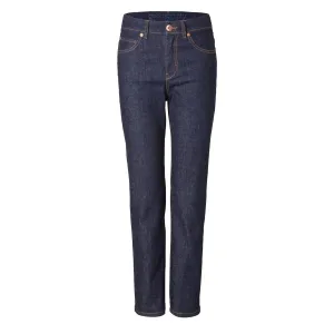 Womens High Waist Straight Jeans - Raw One Wash