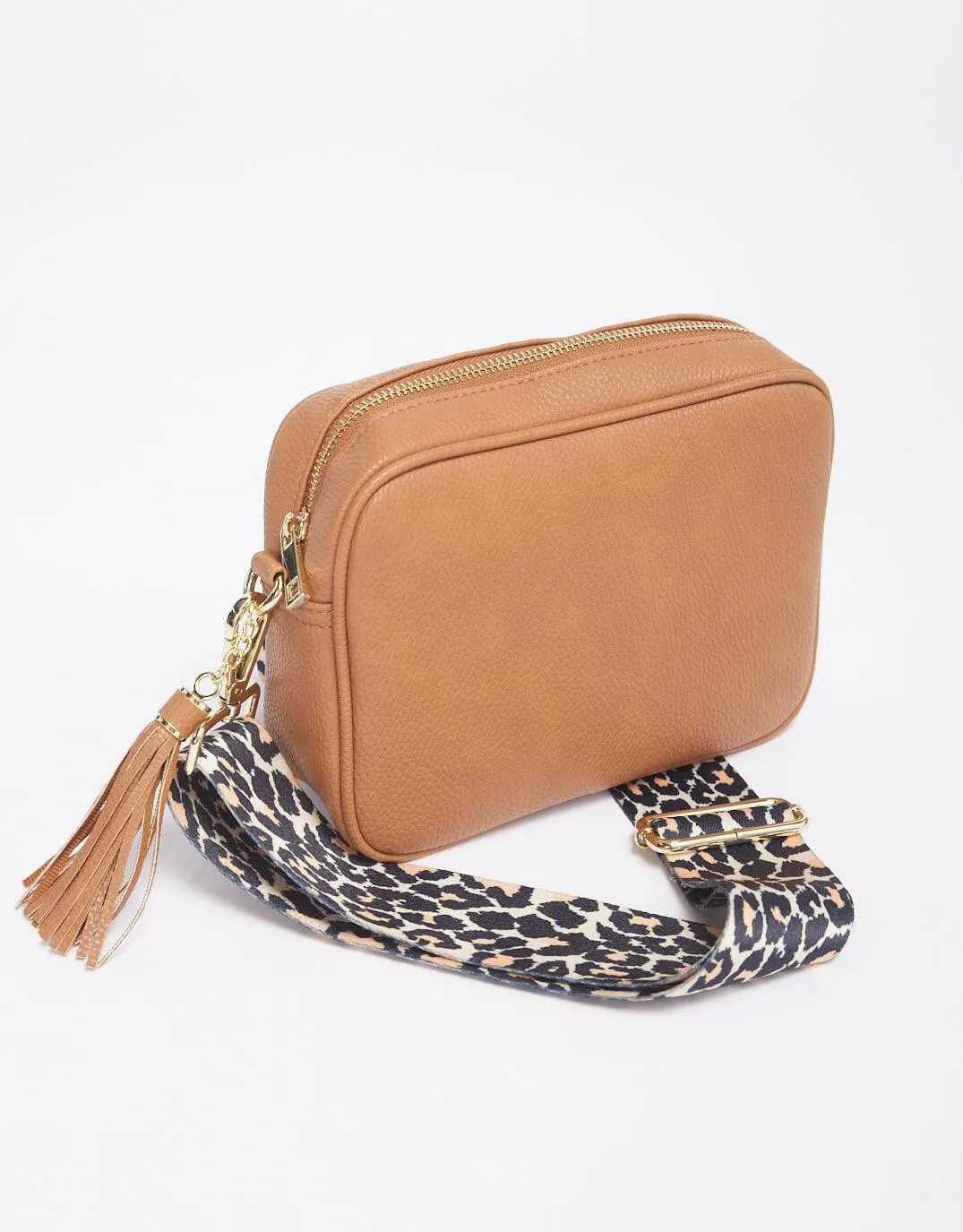 Zoe Crossbody Bag - Tan & Tan Leopard Print